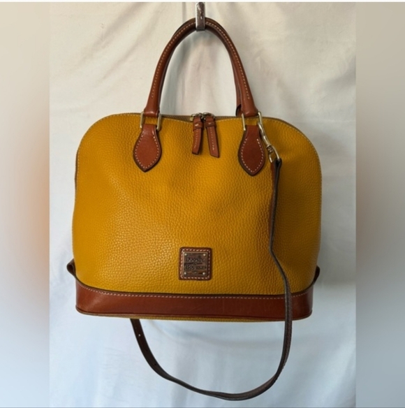 Dooney & Bourke Yellow and Tan Zip Zip Satchel - Picture 2 of 11